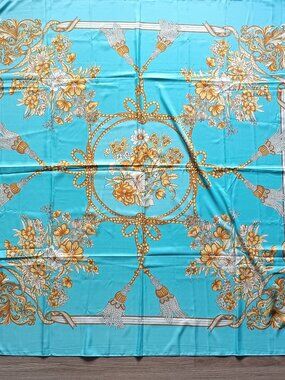 Women's Scarf, 100% Silk, 51" x 51" , Blue